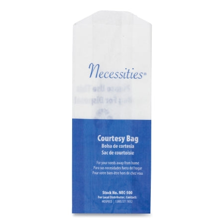 Lagasse Feminine Hygiene Disposal Bag HOSPECO® Blue / White Paper 1-1/2 X 3 X 7-3/4 Inch - Case of 500 - HOSNEC500-CS