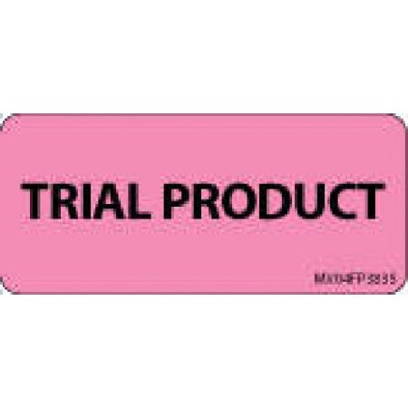 Precision Dynamics Pre-Printed Label MedVision® Advisory Label Pink Paper TRIAL PRODUCT Black Quality Control Label 1 X 2-1/4 Inch - Box of 5 - MV04FP3835-BX