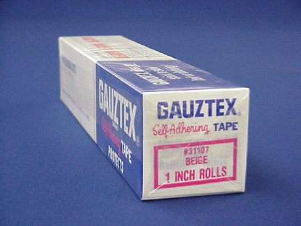 Gill Podiatry Cohesive Bandage Gauztex® 1 Inch X 10 Yard Self-Adherent Closure Tan NonSterile Standard Compression - Box of 12 - 755410-BX