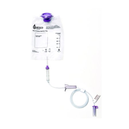Vesco Medical Gravity Feeding Bag Set with ENFIT™ Connector and Transitional Adapter 500 mL - Each - VED-038-EA