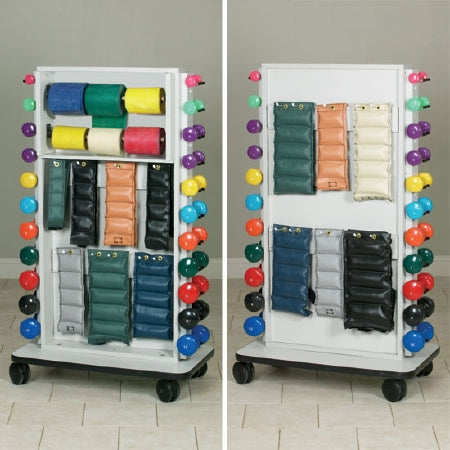 Clinton Industries Mobile Cuff Weight/Dumbbell and Band Rack 24 X 31 X 53 Inch - Each - 7019-F-EA