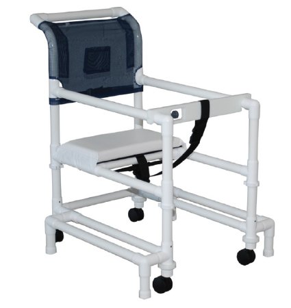 MJM International Walker Chair Adjustable Height 400 Series PVC Frame 300 lbs. Weight Capacity 20-1/4 to 24-3/4 Seat Height - Each - WT-418-OR-3-EA