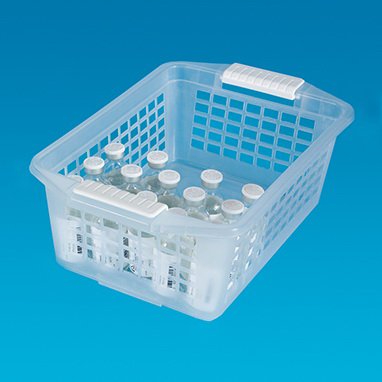 Health Care Logistics Storage Basket Flip and Stack Semi-Clear Plastic 4-1/2 X 8 X 12-1/4 Inch - Each - 18325-EA