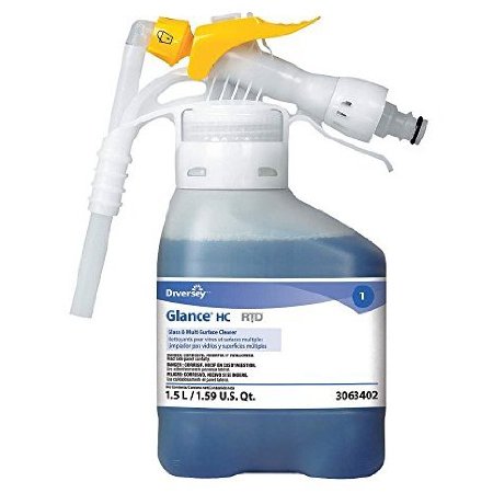 Lagasse Diversey™ Glance® HC Glass and Multi-Surface Glass / Surface Cleaner RTD® Dispensing System Liquid Concentrate 1.5 Liter Bottle Ammonia Scent NonSterile - Case of 2 - DVS93063402-CS