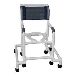 MJM International Shower Chair MJM International Fixed Arms PVC Frame Mesh Backrest with Pushbar 300 lbs. Weight Capacity - Each - 118-3-SAFE-EA