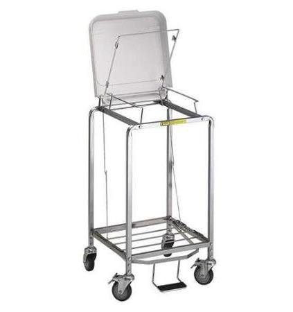 R & B Wire Products Hamper Stand Easy Access Square Opening Foot Pedal Self-Closing Lid - Each - 672NB-EA