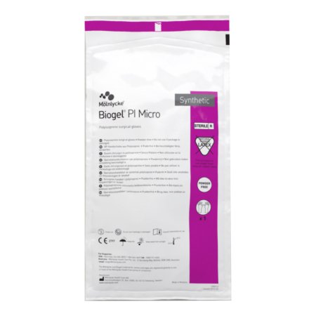 Molnlycke Surgical Glove Biogel® PI Micro Size 8.5 Sterile Polyisoprene Standard Cuff Length Micro-Textured Straw Chemo Tested - Case of 200 - 48585-CS