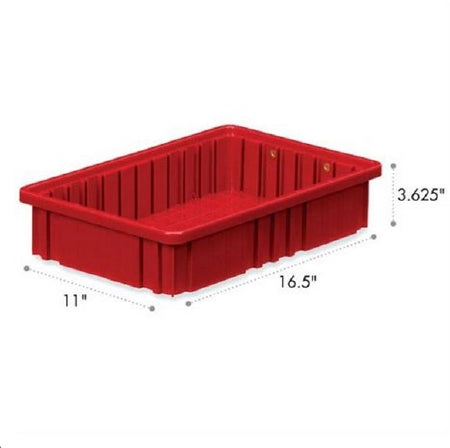 Market Lab Inc Storage Box 3.5 X 10.875 X 16.5 Inch Polypropylene - Each - 2035-GY-EA