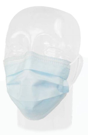 Aspen Surgical Products Procedure Mask Pleated Earloops One Size Fits Most Blue NonSterile ASTM Level 1 Adult - Case of 500 - 15120-CS