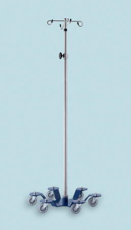 Blickman IV Stand 4-Hook 6 Legs with 3 Inch Roller Blade Caster, 25-1/4 Inch Base Diameter, Powder Coated Carbon Steel Base - Each - 0541370400-EA