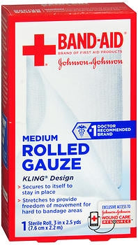 J & J Sales Conforming Bandage Band-Aid® 3 Inch X 2-1/2 Yard 1 per Pack Sterile Roll Shape - Each - 38137116138-EA