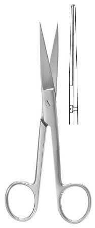McKesson Operating Scissors McKesson Argent™ 4-1/2 Inch Surgical Grade Stainless Steel Finger Ring Handle Straight Sharp Tip / Sharp Tip - Each - 43-1-273-EA