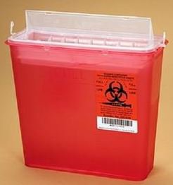 Health Care Logistics Sharps Container Red Base 4-3/4 W X 10-3/8 L X 9-1/8 H Inch Vertical Entry 1.25 Gallon - Each - 9601-01-EA