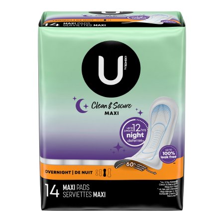 Kimberly Clark Feminine Pad U by Kotex® Security Maxi / Overnight Heavy Absorbency - Case of 8 - 01404-CS