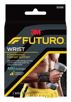 3M Wrist Support 3M™ Futuro™ Performance Comfort Low Profile / Wraparound Nylon / Polyester / Polyurethane / Spandex Left or Right Hand Black One Size Fits Most - Case of 12 - 01036ENR-CS