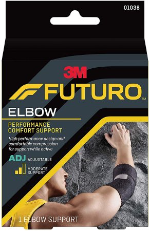 3M Elbow Support 3M™ Futuro™ One Size Fits Most Left or Right Elbow Black - Case of 12 - 01038ENR-CS