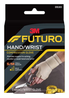 3M Support Gloves 3M™ Futuro™ Fingerless Small / Medium Over-the-Wrist Length Ambidextrous Nylon / Spandex - Case of 12 - 09183ENR-CS