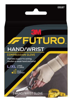 3M Support Gloves Futuro™ Fingerless Large / X-Large Over-the-Wrist Length Ambidextrous Nylon / Spandex - Case of 12 - 09187ENR-CS
