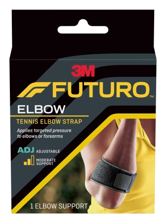 3M Elbow Support 3M™ Futuro™ Tennis Elbow Strap Left or Right Elbow Black - Case of 24 - 45975ENR-CS