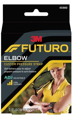 3M Elbow Support 3M™ Futuro™ One Size Fits Most Hook and Loop Strap Closure Tennis Elbow Strap Left or Right Elbow Black - Case of 12 - 45980ENR-CS