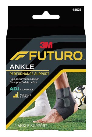 3M Ankle Support 3M™ Futuro™ Sport Moisture Control One Size Fits Most Hook and Loop Strap Closure Foot - Case of 12 - 48635ENR-CS