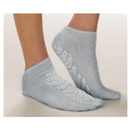 Alba Healthcare Slipper Socks Terry Treads® Medium Blue Ankle High - Case of 48 - 46012-BLU-CS
