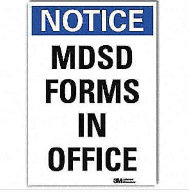 Grainger Wall Sign General Information LYLE Notice MDSD Forms In Office - Each - 34JR41-EA