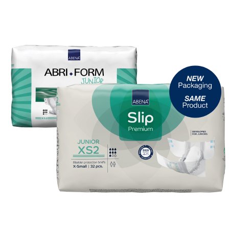 Abena North America Unisex Youth Incontinence Brief Abri-Form™ Junior XS2 X-Small Disposable Heavy Absorbency - Bag of 32 - 43050-BG
