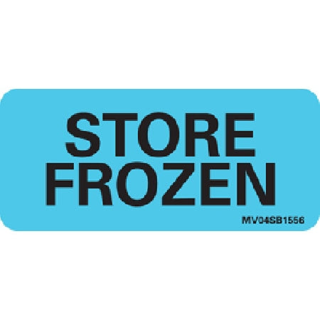 Precision Dynamics Pre-Printed Label MedVision® Auxiliary Label Blue Paper Store Frozen Black Temperature Control 1 X 2-1/4 Inch - Each - MV04SB1556-EA