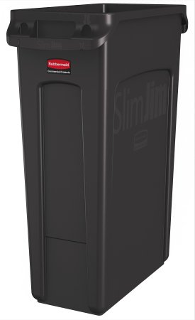 RJ Schinner Co Trash Can Rubbermaid® Slim Jim® 23 gal. Rectangular Black LLDPE Open Top - Case of 4 - FG354060BLA-CS