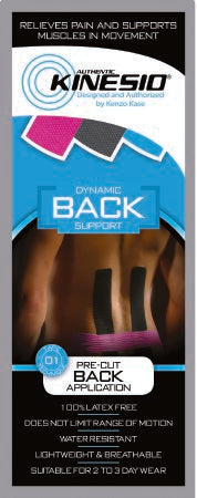 Fabrication Enterprises Kinesiology Tape Kinesio® Pink / Black 1 X 8 X 12 Inch Cotton NonSterile - Case of 20 - 24-4930-20-CS