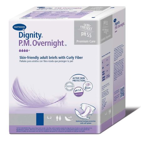 Hartmann Unisex Adult Incontinence Brief Dignity P.M® Overnight™ X-Large Disposable Heavy Absorbency - Case of 60 - 222496-CS