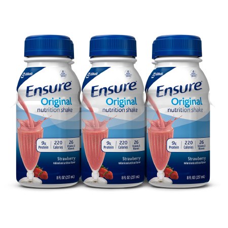 Abbott Nutrition Oral Supplement Ensure® Original Shake Strawberry Flavor Liquid 8 oz. Bottle - Each - 57234-EA