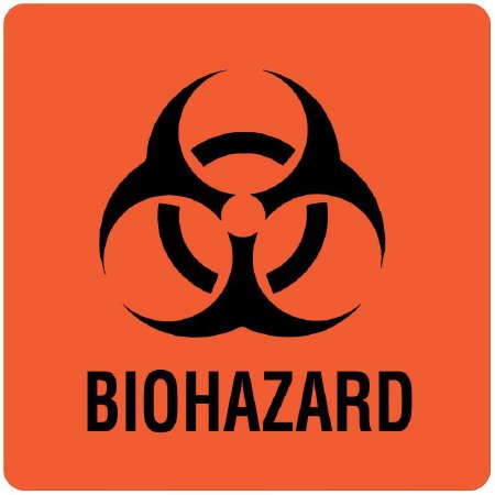 United Ad Label Pre-Printed Label Warning Label Red Paper BIOHAZARD Biohazard 3 X 3 Inch - Each - ULCL404-EA