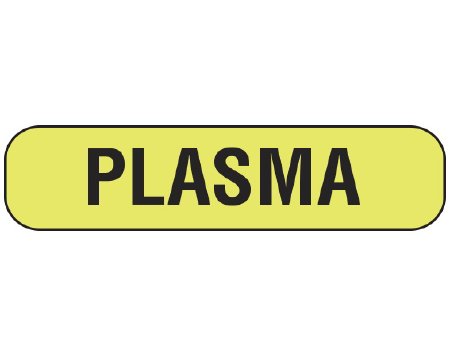 Shamrock Scientific Pre-Printed Label Shamrock Auxiliary Label Yellow Plasma Black Lab / Specimen 5/16 X 1-1/4 Inch - Each - UPCR-1070-EA