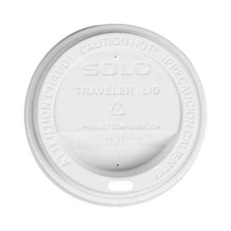 RJ Schinner Co Dome Lid Traveler® White, Polystyrene, Sip Hole, Hot Applications - Case of 1000 - TL31R2-0007-CS