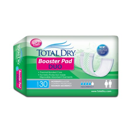 Secure Personal Care Products Booster Pad TotalDry™ Booster Pad Duo 12 Inch Length Heavy Absorbency SecureLoc Core One Size Fits Most - Bag of 30 - BH98102-BG