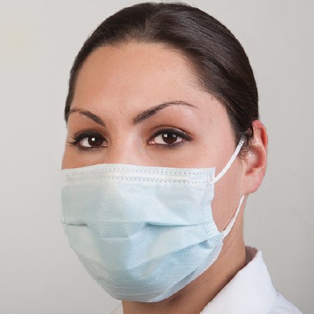 SPS Medical Supply Procedure Mask Pleated Earloops One Size Fits Most Blue NonSterile ASTM Level 2 Adult - Box of 50 - GCPBL-BX