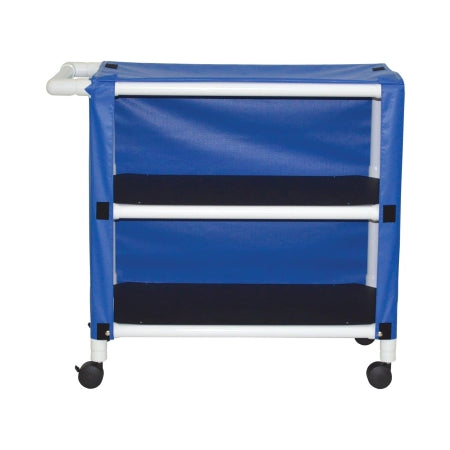 MJM International Linen Cart with Cover 2 Shelves 100 lbs. per Shelf Weight Capacity PVC 3 Inch Twin Casters - Each - 332-2C-EA