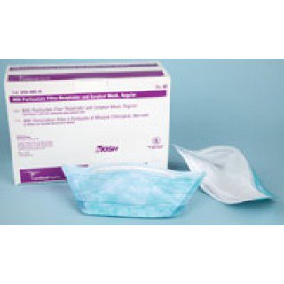 Cardinal Particulate Respirator / Surgical Mask Cardinal Health™ Medical N95 Flat Fold Elastic Strap One Size Fits Most Blue NonSterile Not Rated Adult - Case of 300 - USA-N95-R-CS