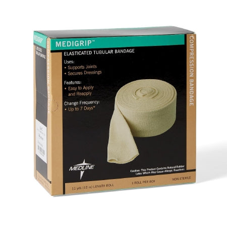 Medline Elastic Tubular Support Bandage Medigrip 2-1/2 Inch X 11 Yard Small Hand / Limb Pull On Tan NonSterile Size B Standard Compression - Box of 1 - MSC9501-BX