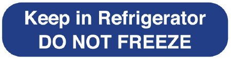 United Ad Label Pre-Printed Label UAL™ Auxiliary Label Blue Paper Keep in Refrigerator DO NOT FREEZE Temperature Control 3/8 X 1-5/8 Inch - Box of 1 - ULRXA1246-BX