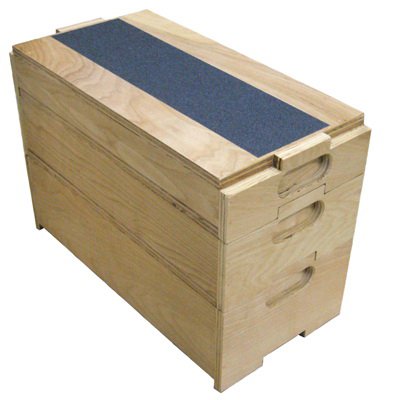 Fabrication Enterprises Step Stool Stackable 3 Steps Wood Frame 4 / 6 / 8 Inch Step Height - ST/1 - 15-4222-ST