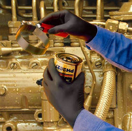 R3 Safety Utility Glove N-Dex® NightHawk® Small Nitrile Black 9.5 Inch Beaded Cuff NonSterile - Case of 1000 - 384177005-CS