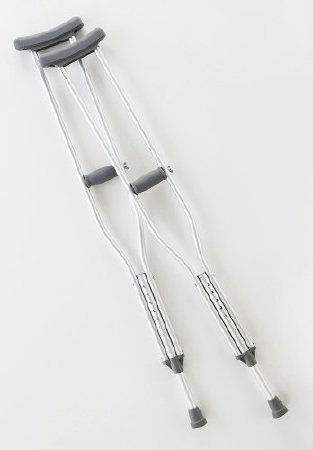 Cardinal Underarm Crutches Aluminum Frame Adult 300 lbs. Weight Capacity Push Button Adjustment - Case of 8 - CA901AD-CS
