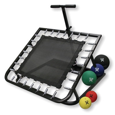Fabrication Enterprises Medicine Ball and Rebounder 5 Piece Set and Storage Rack CanDo® 3 lbs. / 4 lbs. / 7 lbs. / 11 lbs. / 15 lbs. - ST/5 - 10-3133-ST