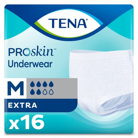 Essity HMS North America Inc Unisex Adult Absorbent Underwear TENA® ProSkin™ Extra Protective Pull On with Tear Away Seams Medium Disposable Moderate Absorbency - Case of 64 - 72232-CS