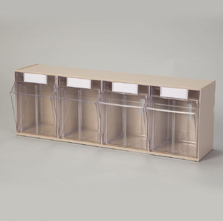 Health Care Logistics Tilt Front Bin Tilters® Beige Plastic 6-5/8 X 8-1/8 X 23-5/8 Inch - Each - 1207E-EA