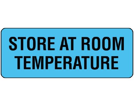 Shamrock Scientific Pre-Printed Label Shamrock Auxiliary Label Blue Paper STORE AT ROOM TEMPERATURE Black Temperature Control 3/4 X 2 Inch - Each - UPCR-5003-EA