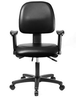 Fisher Scientific Task Chair Fisherbrand™ Black Adjustable Arms Vinyl - Each - 14360263-EA